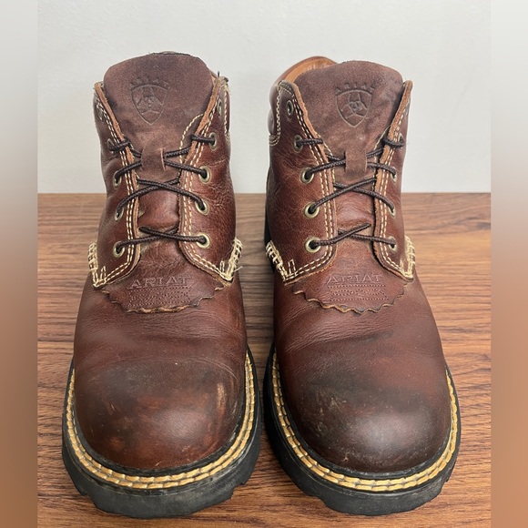 ARIAT Canyon Women’s size 7B Leather Lace Up Riding Work Boots Outdoors Hiking - Picture 3 of 13